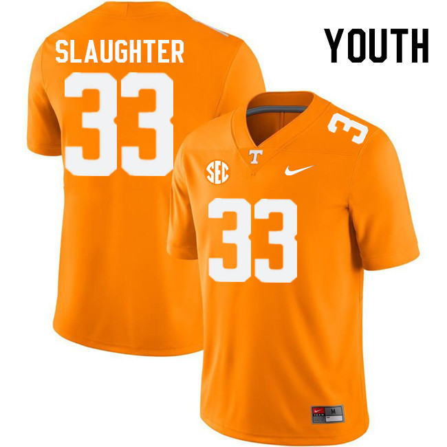 Youth #33 John Slaughter Tennessee Volunteers College Football Jerseys Stitched Sale-Orange - Click Image to Close